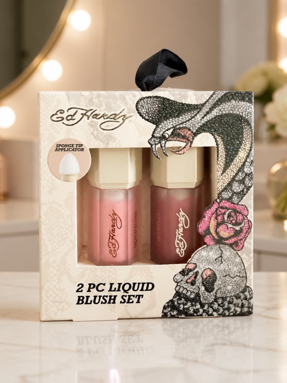 Ed Hardy 2 Pc Liquid Blush Set Sponge Tip Applicators New